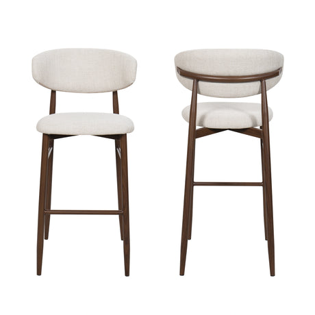 Royce Bar Chair W/Walnut Metal Frame- Beige (2 Per Carton)