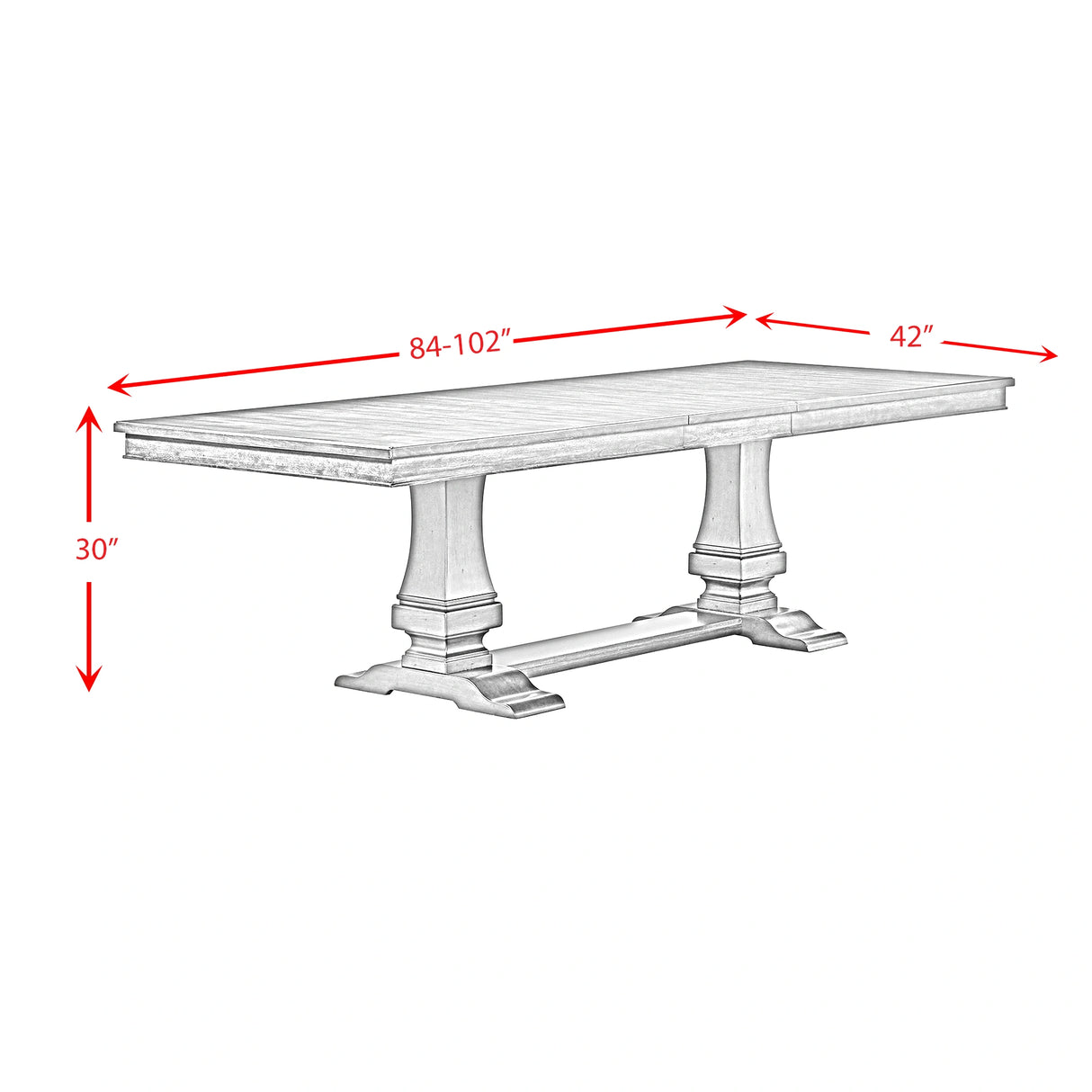 Phillipe Dining Table with with 18"" Leaf in Cherry