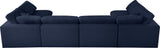 Serene Navy Linen Fabric Deluxe Cloud Modular Sectional