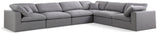 Serene Grey Linen Fabric Deluxe Cloud Modular Sectional