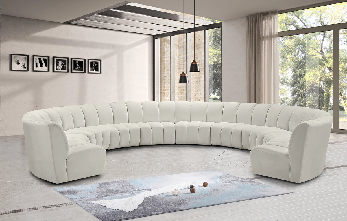 Infinity Cream Velvet 10pc. Modular Sectional