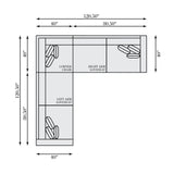 Helena Fabric Sectional Metal Foot