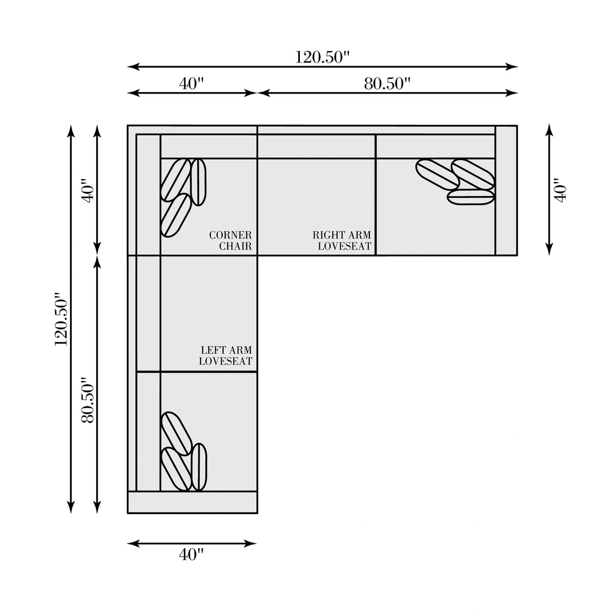 Helena Fabric Sectional Wood Foot