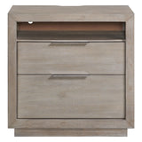 Arcadia 2-Drawer Nightstand with USB in Grey