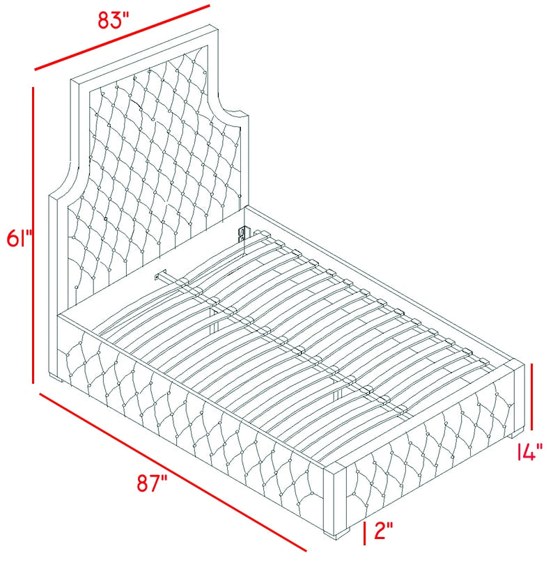 Sedona Cream Velvet King Bed