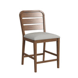 Glinda Side Chair with Light Grey Fabric in Brown (2 Per Carton)