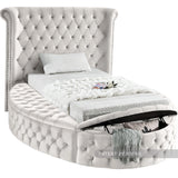 Luxus Cream Velvet Twin Bed (3 Boxes)