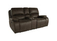 Brookings Console Loveseat W/ Dual Recliners-Brown