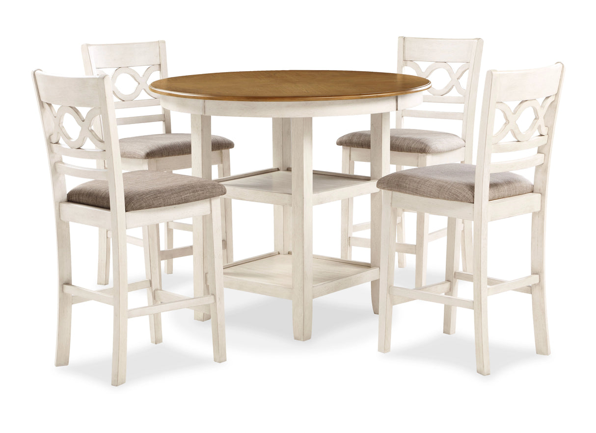 Cori Counter 5 Pc Set-Bisque/Brown