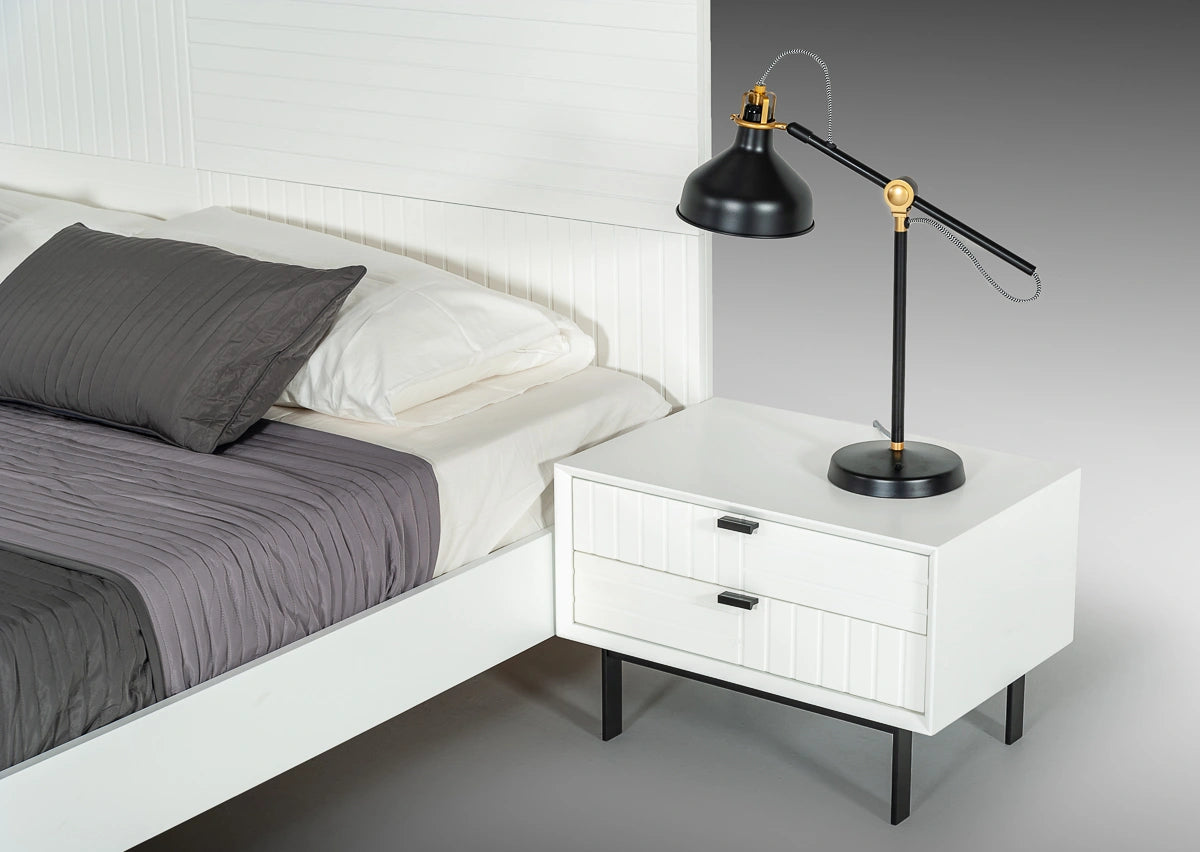 Valencia Contemporary White Bed