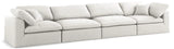 Serene Cream Linen Fabric Deluxe Cloud Modular Sofa
