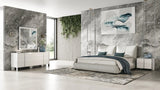 Patrick - Modern Light Grey Leather Bed