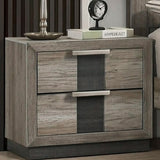 Crown Mark Furniture Rangley 2 Drawer Nightstand in Brown