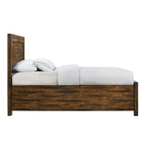 Elements International Warner King Storage Bed in Chesnut