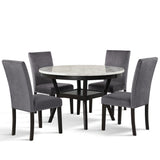 Celeste 48" Round Dining Table-Espresso/Faux Marble
