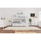 Hampton Kids Over Bunk with Staircase and Trundle Bedroom Set