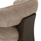 Kirby - Modern Tan Fabric + Brown Oak Accent Chair