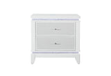 Alina White Nightstand with LED and USB