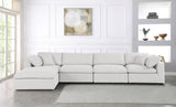 Serene Cream Linen Fabric Deluxe Cloud Modular Sectional