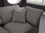 Plush Grey Velvet Standard Cloud Modular Sectional
