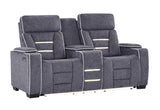 U1895 Grey P2 Console Reclining Loveseat with IS and LED