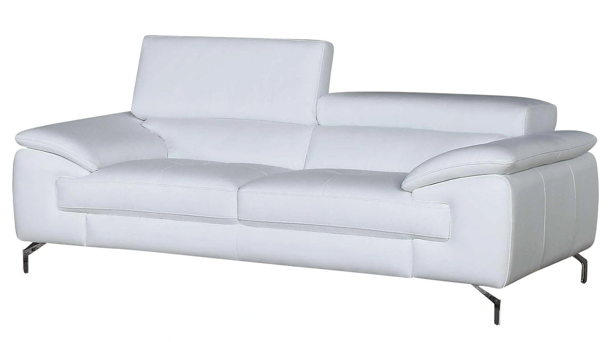 J&M Furniture A973 Italian Leather Sofa  in White