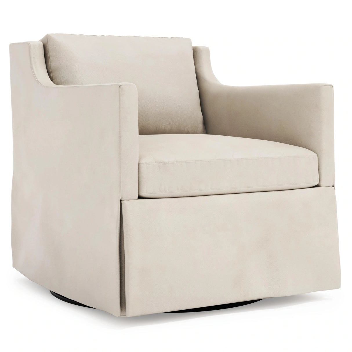 Delaney Leather Swivel Chair Without Nails