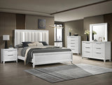 Crown Mark Furniture Cressida Queen Upholstered Panel Bed in White B7300-Q image