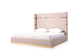 Sterling Modern Beige + Gold Bed + Nightstands