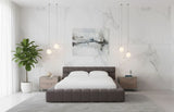 Tyree - Modern Tufted Grey Fabric Bed