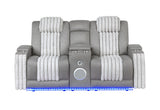 U8000 Pwr Console Rec Loveseat with PHR, LED and Speaker
