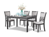 Gia 5 Pc 60" Dining Table & 4 Chairs-Gray