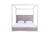 Arlene Modern Grey Elm & Stainless Steel Canopy Bed