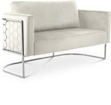 Casa Cream Velvet Loveseat