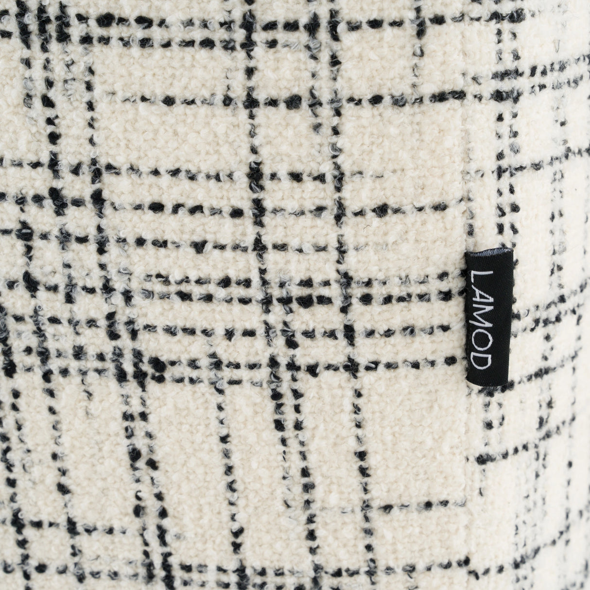 Shiloh - Modern Off-White + Black Fabric Bed