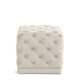 Stella Cream Velvet Ottoman/Stool