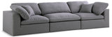 Serene Grey Linen Fabric Deluxe Cloud Modular Sofa