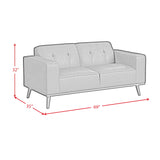 Destiny Loveseat with Wood Front in Pebble Brown
