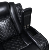 Orion Ii Console Loveseat W/ Dual Recliners-Black