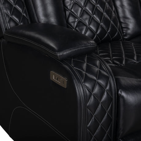 Orion Ii Laf Sofa W/Pwr Fr & Hr-Black