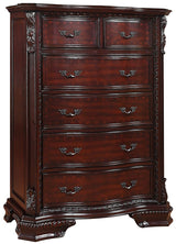 Crown Mark Furniture Sheffield 6-Drawer Chest in Dark Cherry image