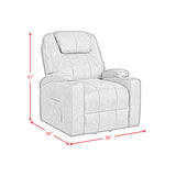 Kenmore P1 Lift Chair with Heat Massage in Simba DK Grey