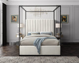 Jax Cream Velvet King Bed