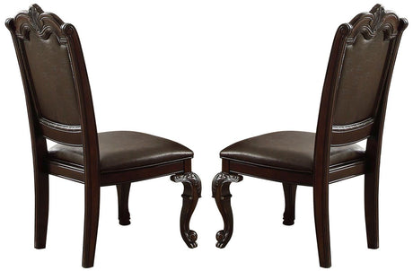 Crown Mark Kiera Dining Side Chair in Rich Brown (Set of 2) image