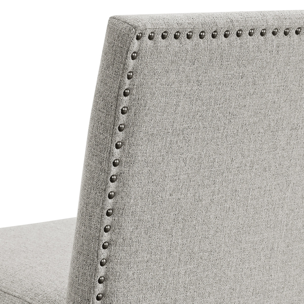 Seneca Counter Bench with Upholstered Back and Grey Fabric