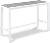 Nizuc Grey manufactured wood Outdoor Patio Aluminum Rectangle Bar Table