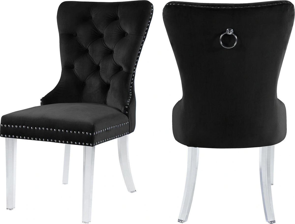 Miley Black Velvet Dining Chair