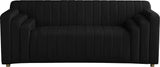 Naya Black Velvet Loveseat