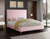 Jasmine Pink Velvet Queen Bed