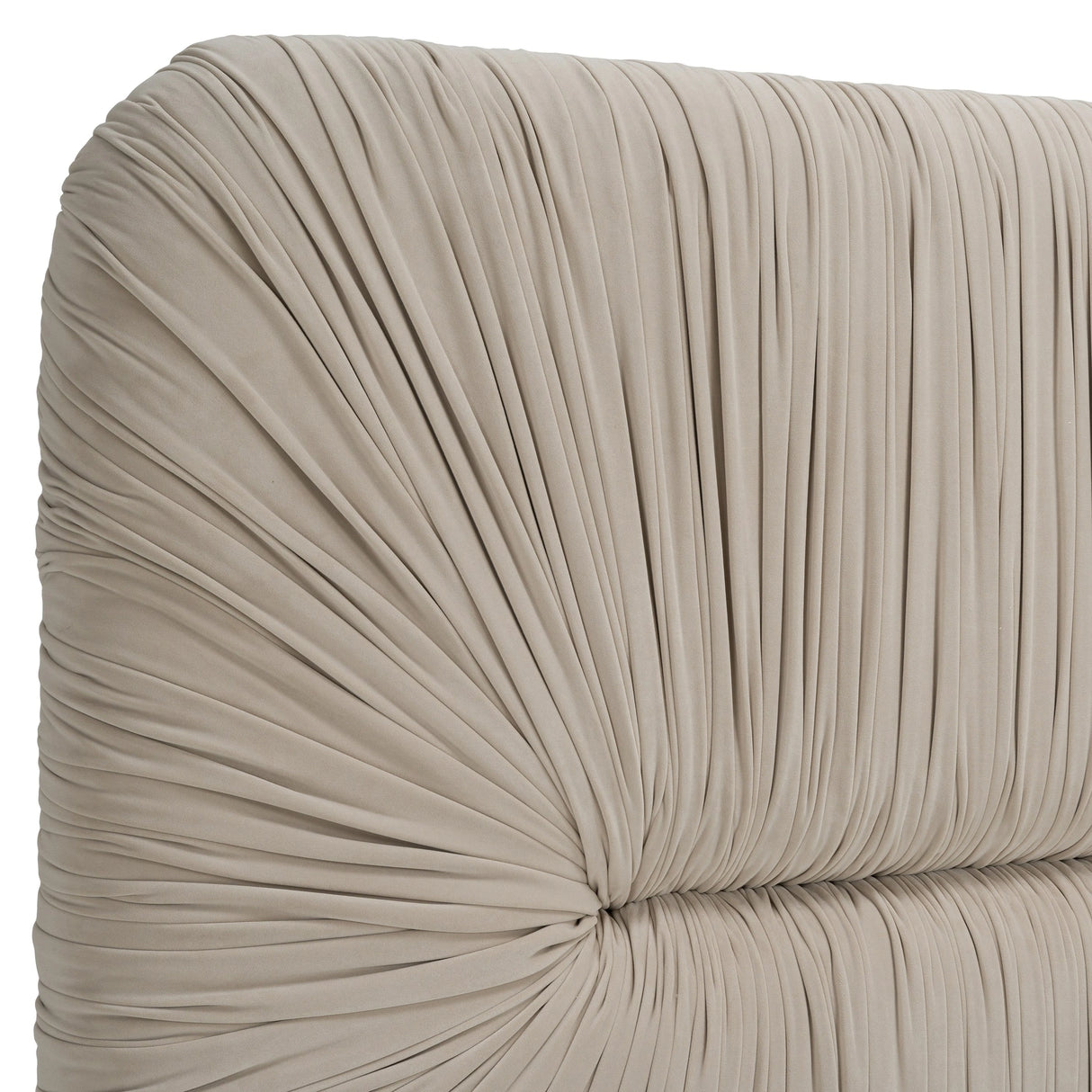 Florence - Modern Beige Velvet + Leatherette Bedroom Set